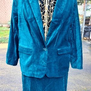 Blue velvet suit.